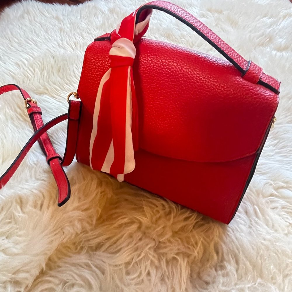Red with Gold Detail - Crossbody or Handbag